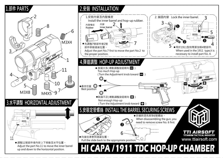 TTI AIRSOFT Infinity One Piece Full CNC TDC Hop-Up Chamber for TM Hi-Capa