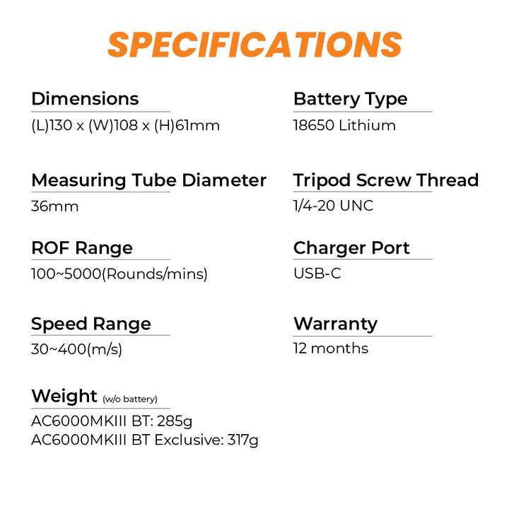 ACETECH AC6000 MKIII BT Chronograph (MK3 APP Bluetooth Version)