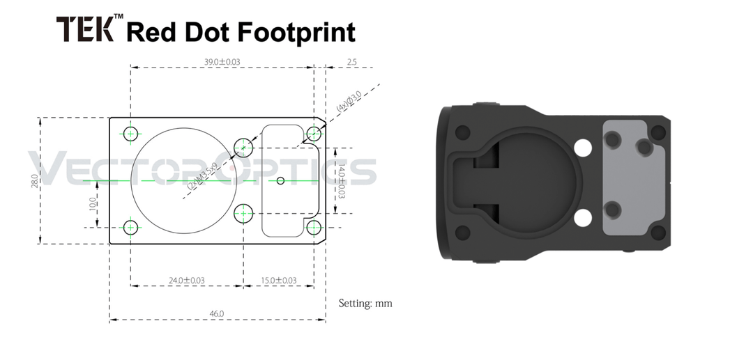 Vector Optics Frenzy Red Dot Pistol Mount Base for Glock TEK (Doctor Sight) Footprint