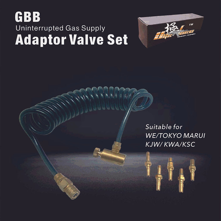 Ultraforce GBB Uninterrupted Gas Supply Adapter Valve Set (with 5 Adapter)