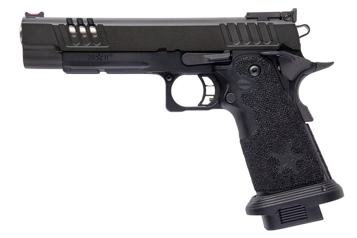 EMG 6mm Pro Shop Staccato XL GBB Airsoft Pistol w/ Hand-Made Stippling Grip - BK (by Army Armament)