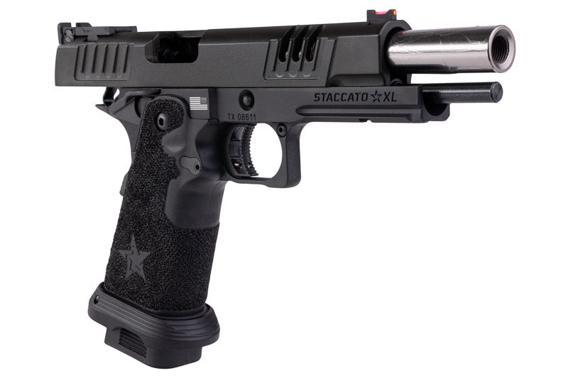 EMG 6mm Pro Shop Staccato XL GBB Airsoft Pistol w/ Hand-Made Stippling Grip - BK (by Army Armament)