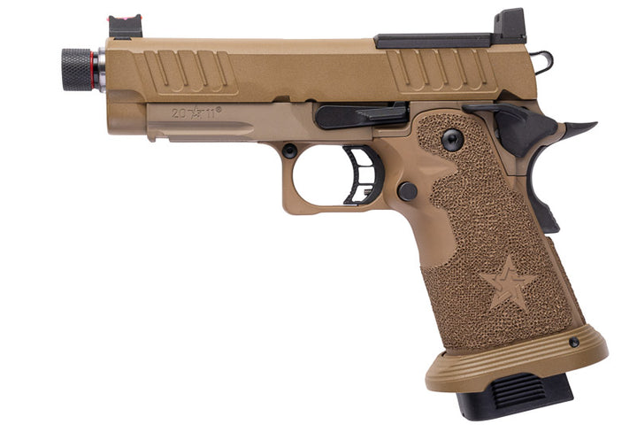 EMG 6mm Pro Shop Staccato C2 2011 SOC GBB Pistol w/ Hand-Made Stippling Grip - FDE (by Army Armament)