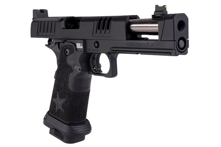 EMG 6mm Pro Shop Staccato XC GBB Airsoft Pistol w/ Hand-Made Stippling Grip - BK (by Army Armament)