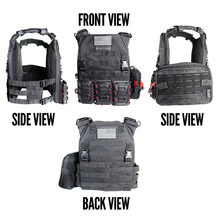 Ktactical Molle Padded Breathable Mesh Plate Carrier Loadout Kit