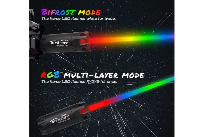 ACETECH Bifrost Tracer Unit (M14CCW) w/ Multi Color Flame Effect (RGB Rainbow) - Brass