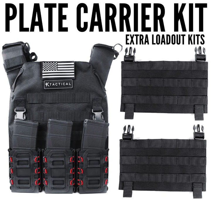 Ktactical Molle Padded Breathable Mesh Plate Carrier Loadout Kit