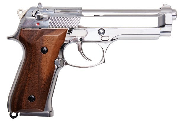 SRC M92 SR92 Platinum GBB Airsoft Pistol (Silver, Wood Grip)