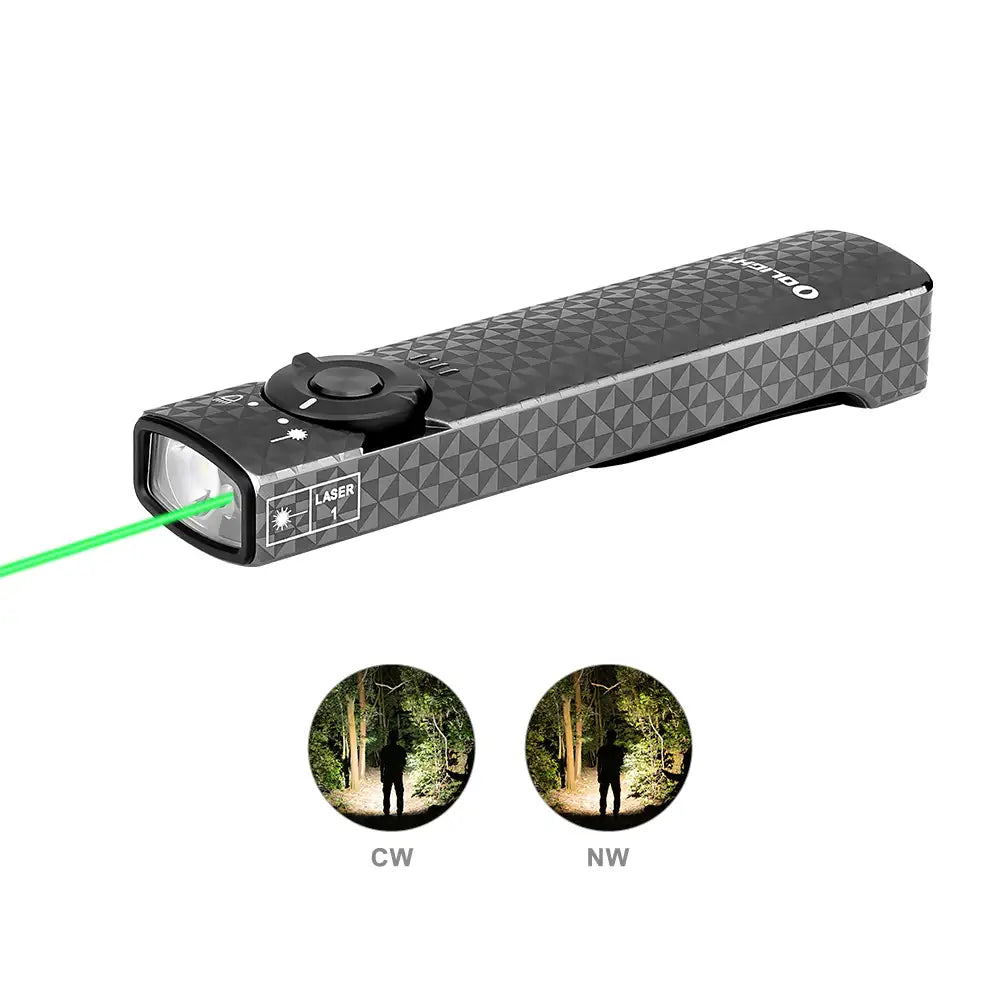 Olight Arkfeld Stylish Dual Light Source EDC Torch Light with Laser Pointer (CW)