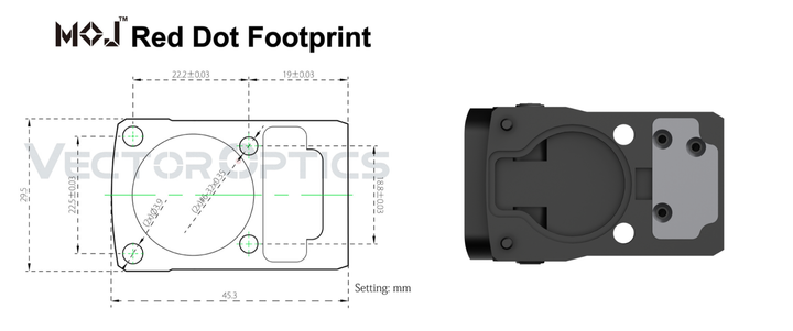 Vector Optics Frenzy Red Dot Pistol Mount Base for G17 MOJ (RMR) Footprint