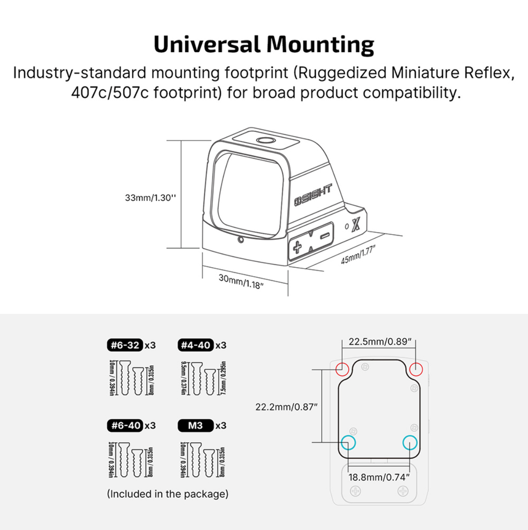 Osight X 3 MOA Dot & 32 MOA Circle with OAL Material