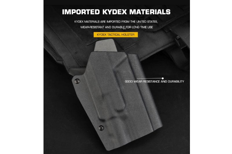 WoSport Lightweight Kydex Tactical Holster (G-03-XH35) - Black