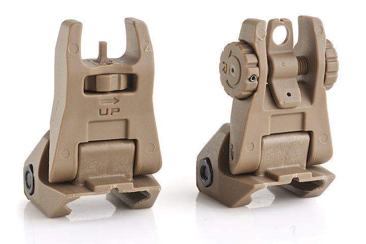 IMI Defense TFS / TRS Polymer Flip Up Sight Set - TAN