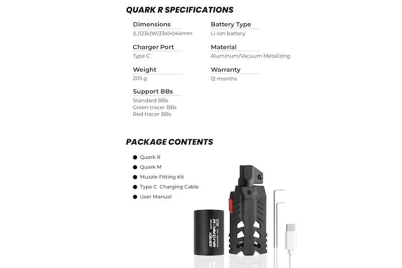 ACETECH Quark R Bifrost Tracer Unit (Design for 870 Shotgun Series)- Black