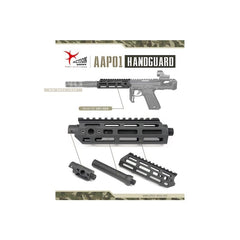 Action army aap-01 aluminum handguard - black rail system