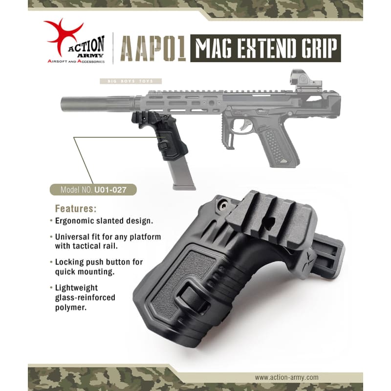 Action army aap-01 mag extend grip external accessories free