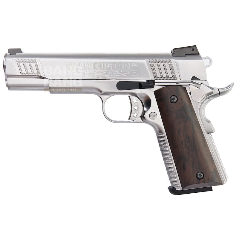 Aw custom iconic 1911 gas blowback pistol - silver free