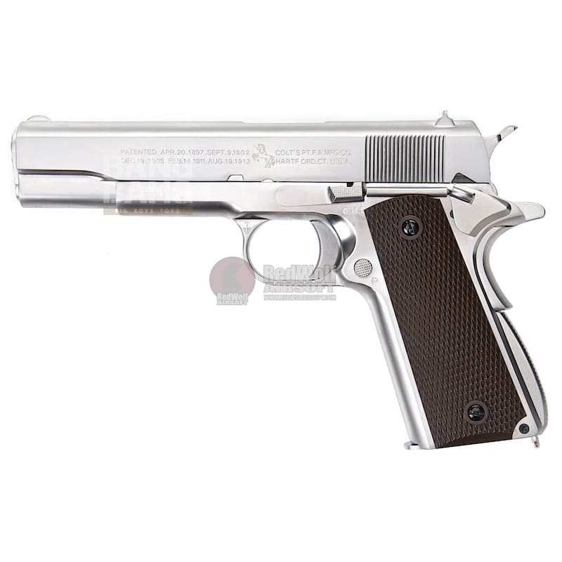 Cybergun colt 1911 gbb pistol - silver (by we) free shipping