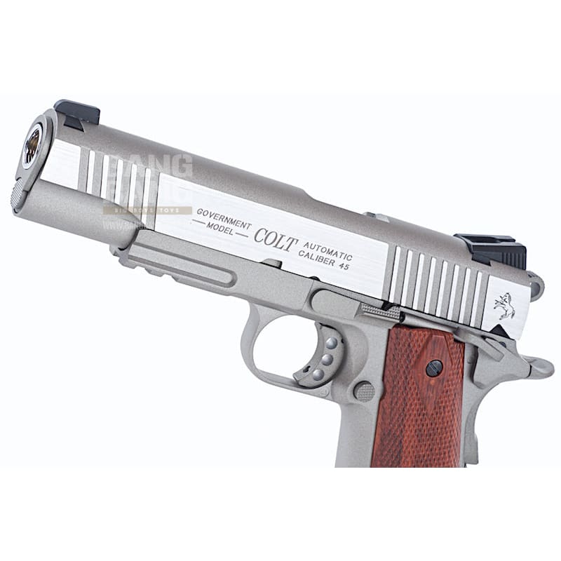 Cybergun colt 1911 rail co2 gbb pistol - silver free