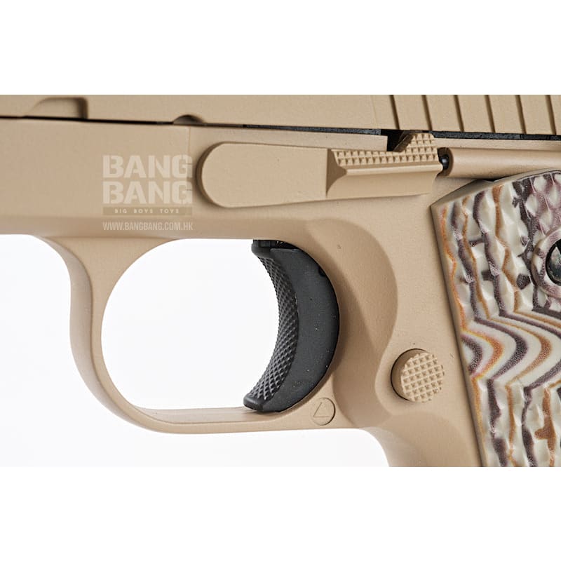 Cybergun colt m45a1 rail co2 gbb pistol - desert tan free