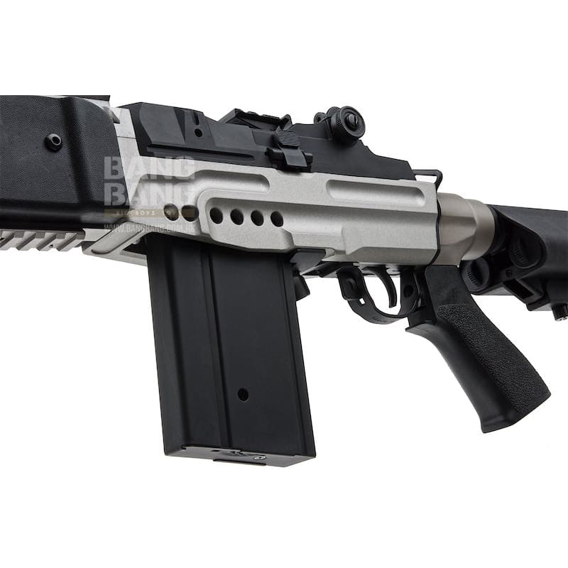 Cyma metal m14 ebr aeg extended stock airsoft rifle - silver