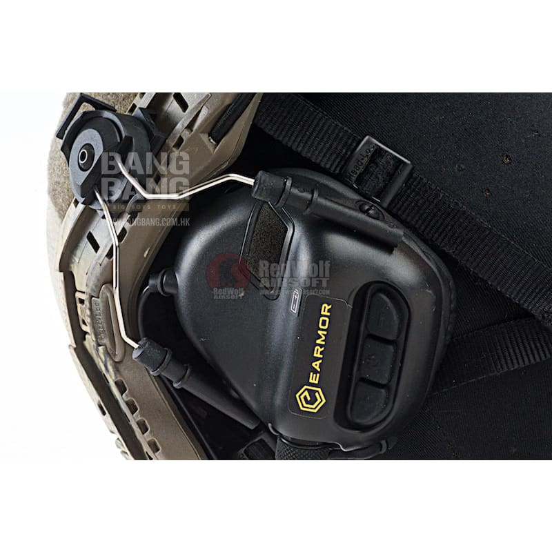 Earmor hearing protection ear-muff helmet version - black