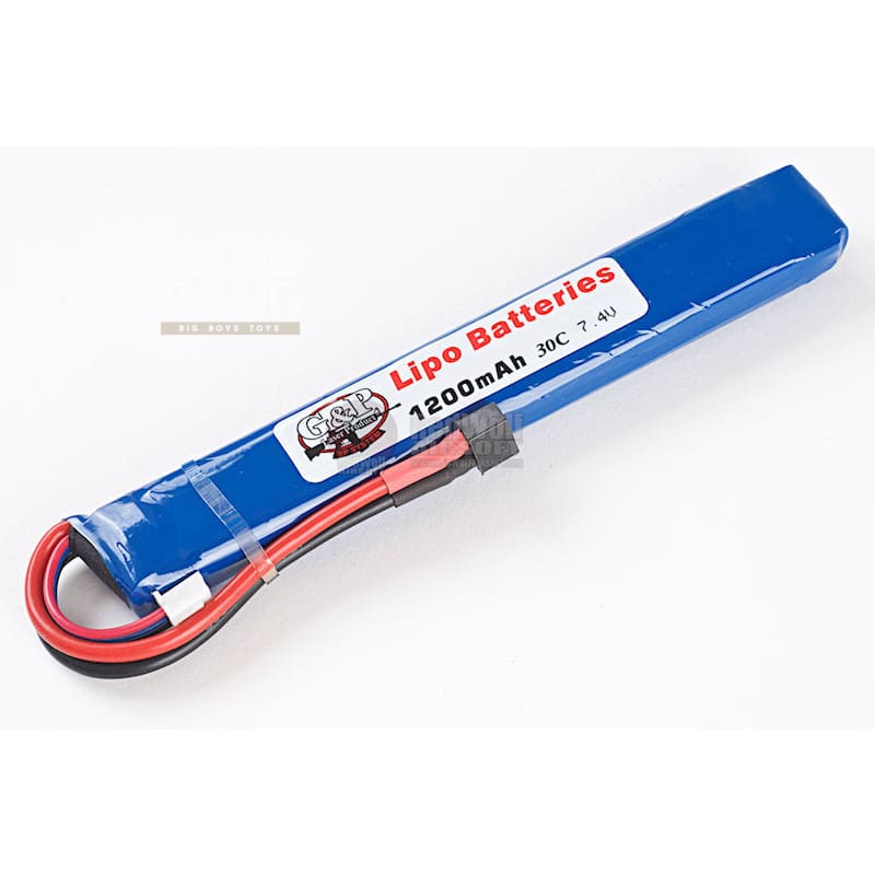 G&p 7.4v 1200mah (30c) lithium polymer lipo rechargeable