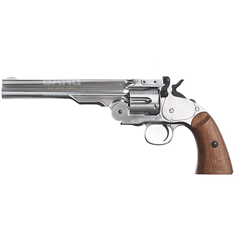 Gun heaven 793 1877 major 3 6mm co2 revolver - silver pistol