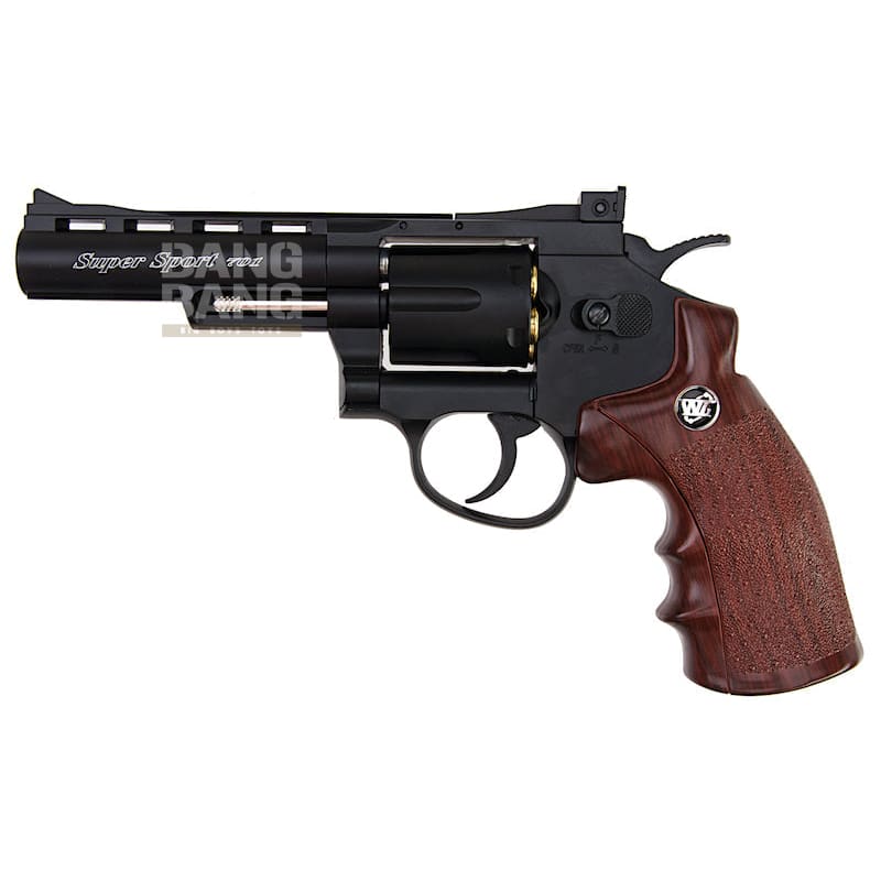 Gun heaven (wingun) 701 4 inch 6mm co2 revolver (brown grip)