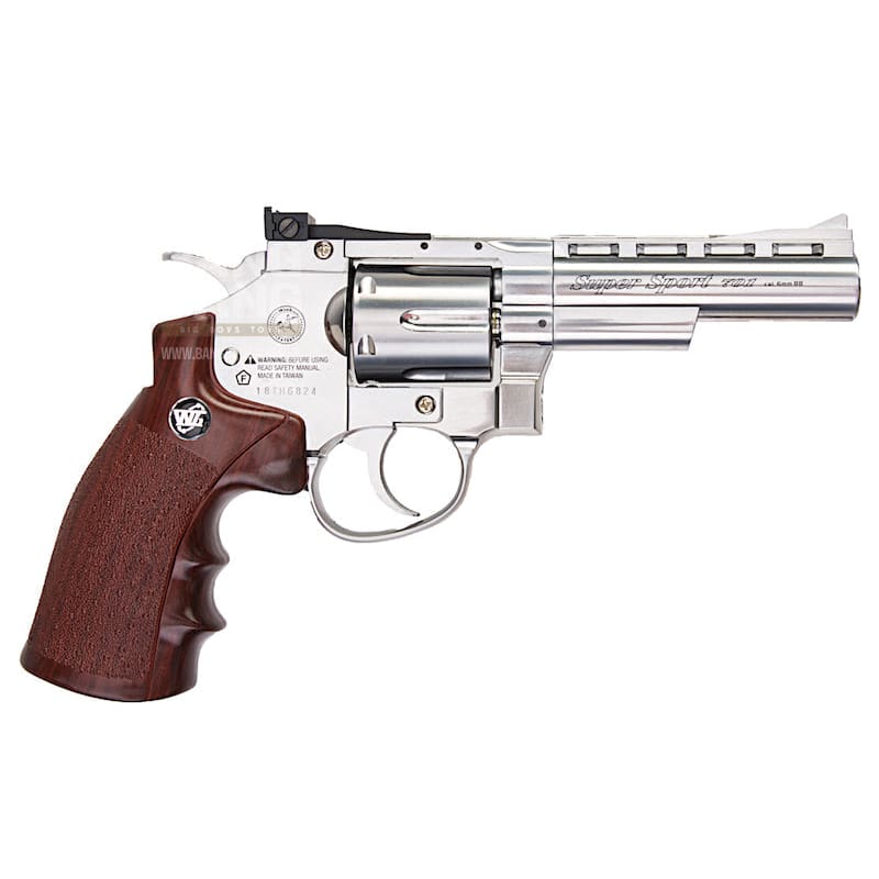 Gun heaven (wingun) 701 4 inch 6mm co2 revolver (brown grip)