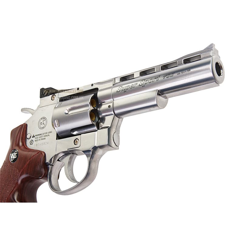 Gun heaven (wingun) 701 4 inch 6mm co2 revolver (brown grip)