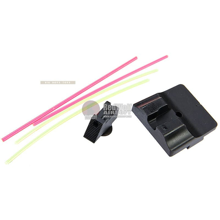 Guns modify w style steel cnc fiber optic sight set for