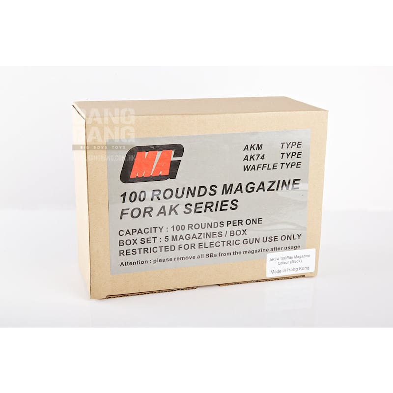 Mag ak74 100rds mag 5 box set for tokyo marui ak (black)