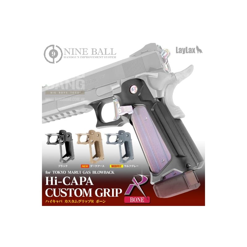 Nine ball tokyo marui hi-capa gbb skeleton grip r - de free