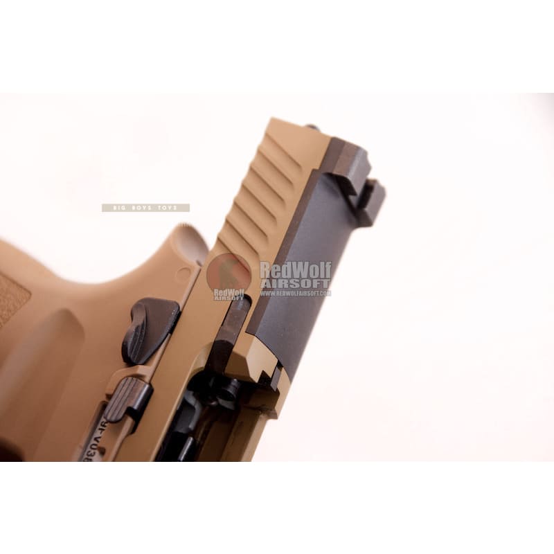 Sig sauer m17 (p320) green gas gbb airsoft pistol - tan (by