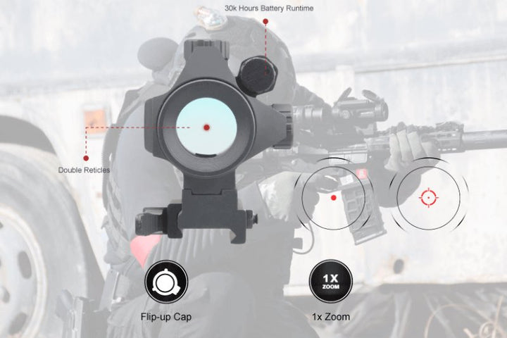 Vector Optics Nautilus 1x30 Red Dot Scope Double Reticles - BK